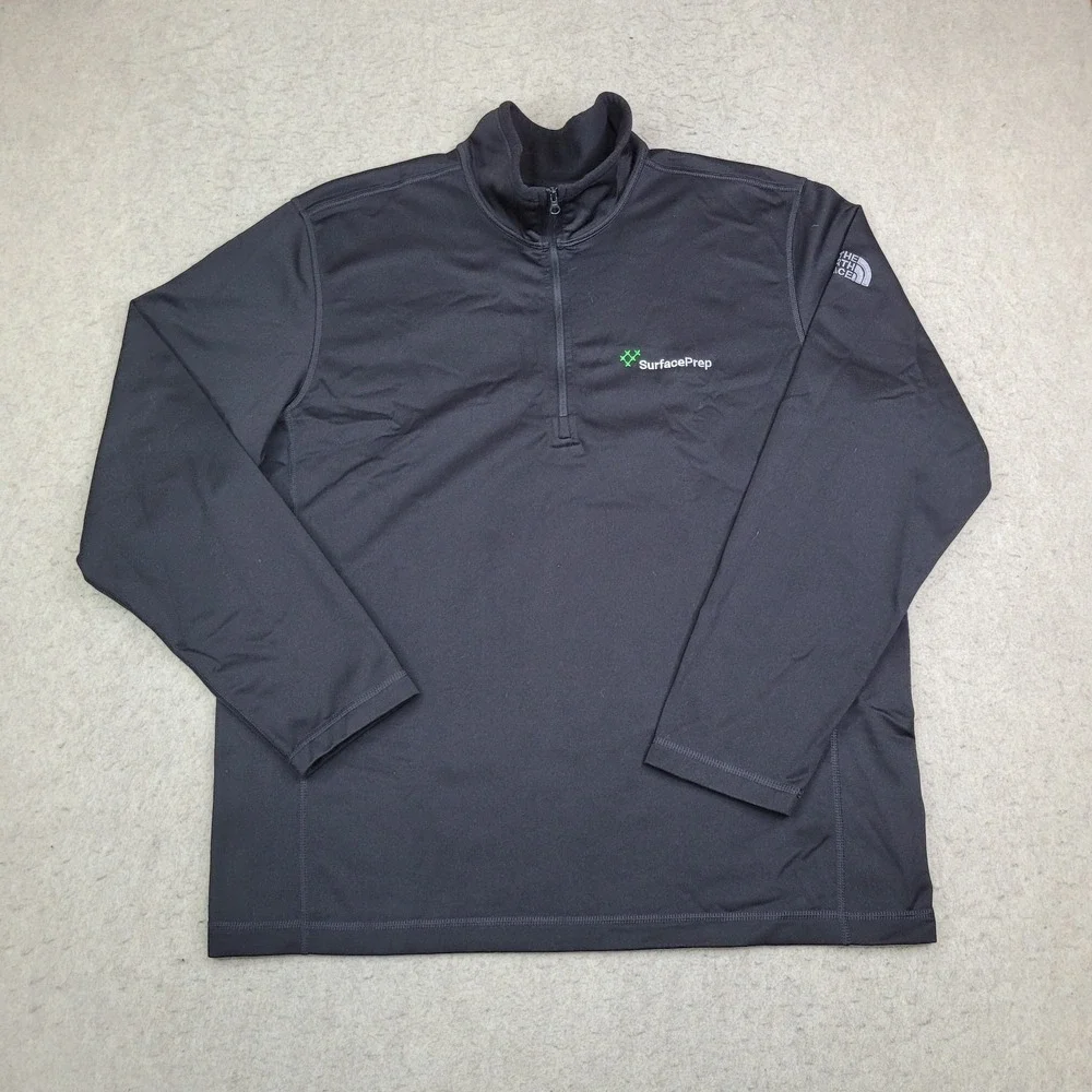 The North Face 1/4 Zip Mens XL Black Pullover Mock Neck Outdoor Performance Logo